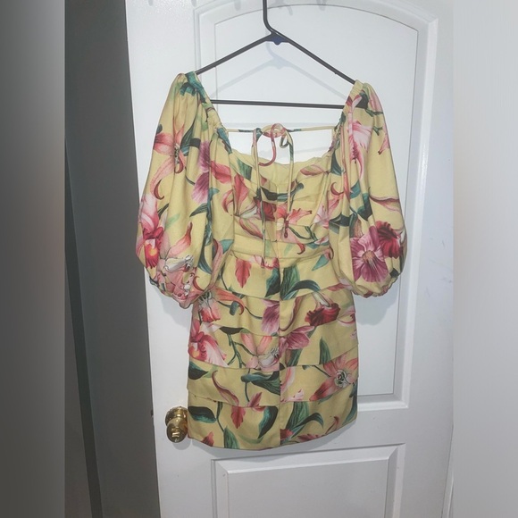New! PatBO Laelia Flora Mini Puff Sleeve Dress 🌼🌼 size 10 - Picture 12 of 15